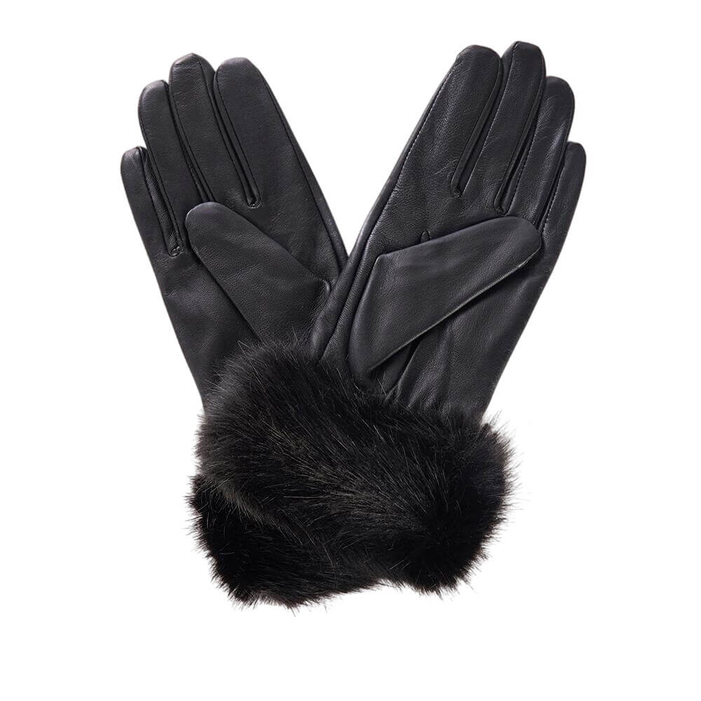 Barbour Faux-Fur Trimmed Leather Gloves